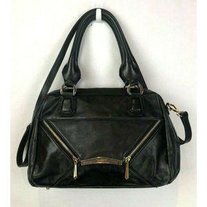 Rian Black Leather Purse Hand Bag Removable Cross